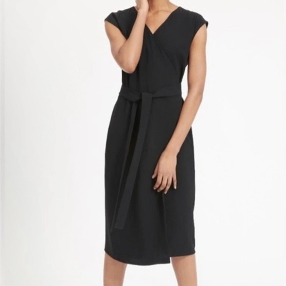 Everlane Japanese Go Weave Blue Wrap Dress